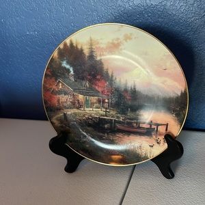 Thomas Kinkade “End of a Perfect Day “ Limited Edition Plate with Stand